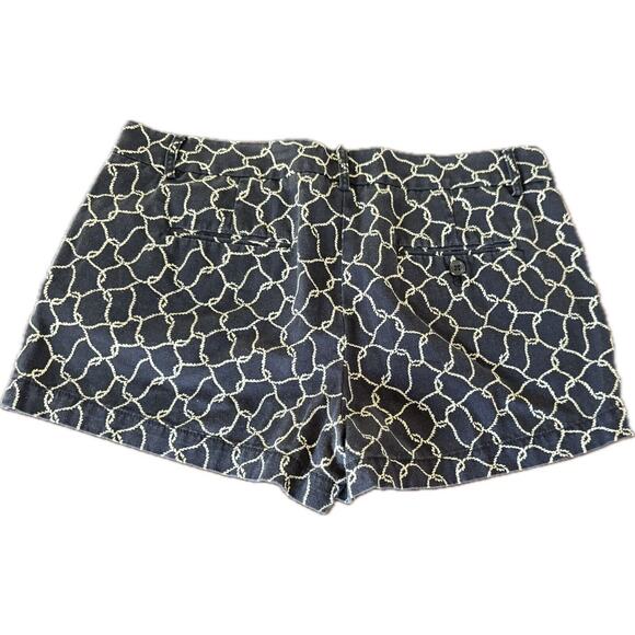 J. Crew Shorts Womens Size 8 Navy White City Fit Flat Front Chino Casual Preppy - Picture 2 of 5